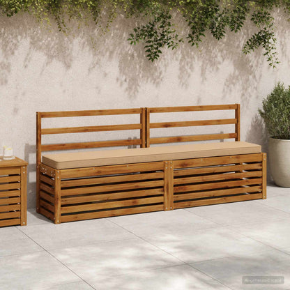 2-Piece Bench Cushions VUGHT 100% Polyester Taupe 2 pcs Length 30 cm Width 170 cm Sand (melange)