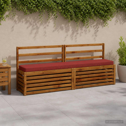 2-Piece Bench Cushions VUGHT 100% Polyester Red 2 pcs Length 30 cm Width 200 cm Red (melange)