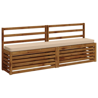 2-Piece Bench Cushions VUGHT 100% Polyester Grey 2 pcs Length 30 cm Width 170 cm Cream (melange)