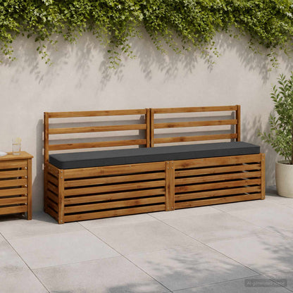 2-Piece Bench Cushions VUGHT 100% Polyester Grey 2 pcs Length 30 cm Width 170 cm Anthracite (polyester)