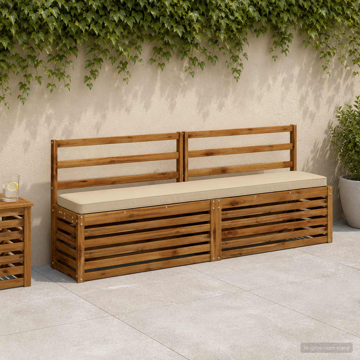2-Piece Bench Cushions VUGHT 100% Polyester Grey 2 pcs Length 30 cm Width 170 cm Beige (polyester)