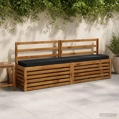 2-Piece Bench Cushions VUGHT 100% Polyester Grey 2 pcs Length 30 cm Width 170 cm Black (polyester)