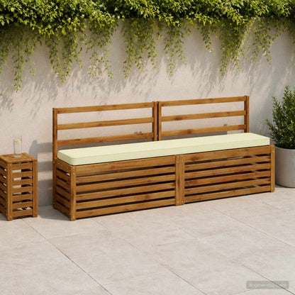 2-Piece Bench Cushions VUGHT 100% Polyester Grey 2 pcs Length 30 cm Width 170 cm Cream (polyester)