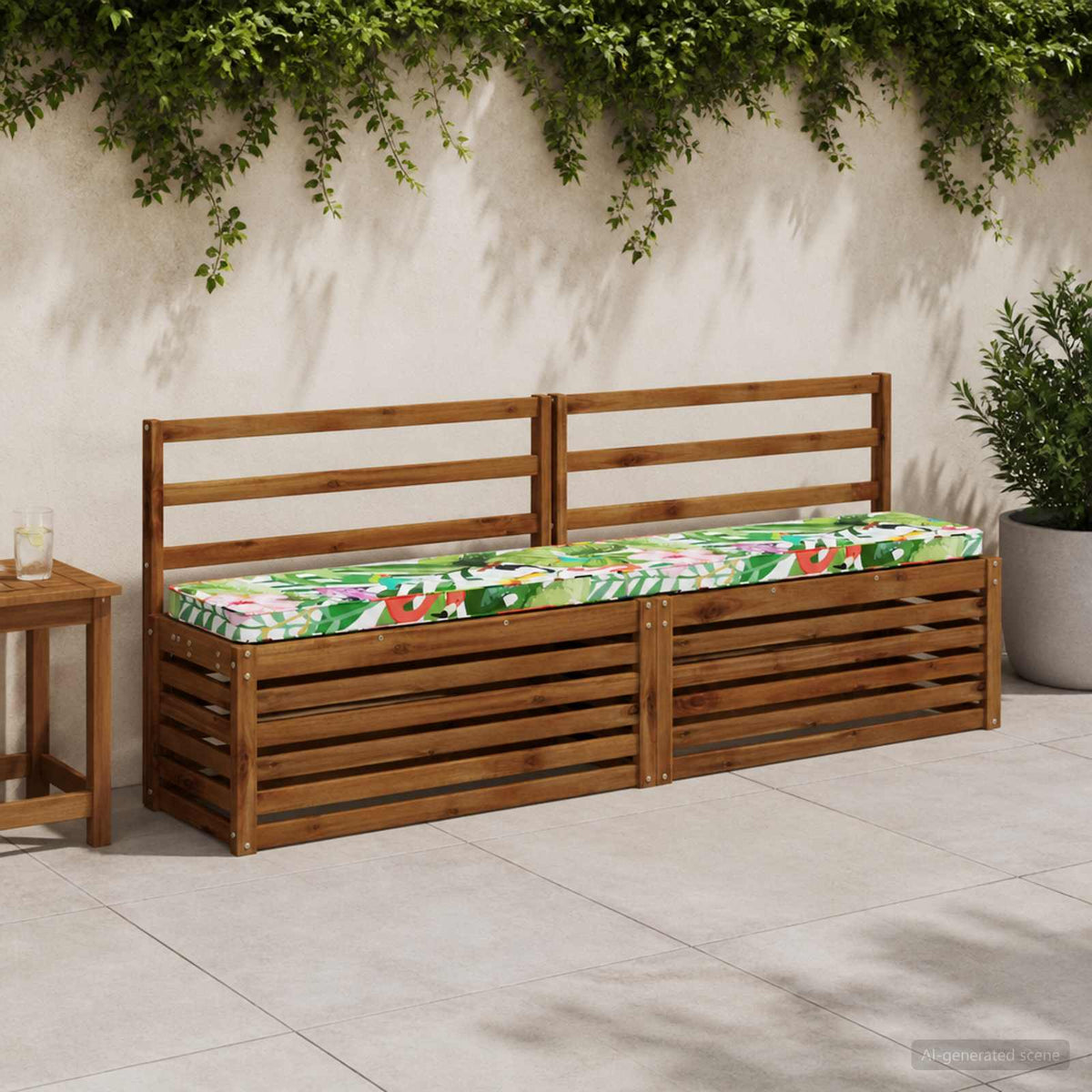2-Piece Bench Cushions VUGHT 100% Polyester Grey 2 pcs Length 30 cm Width 170 cm Multicolour (polyester)
