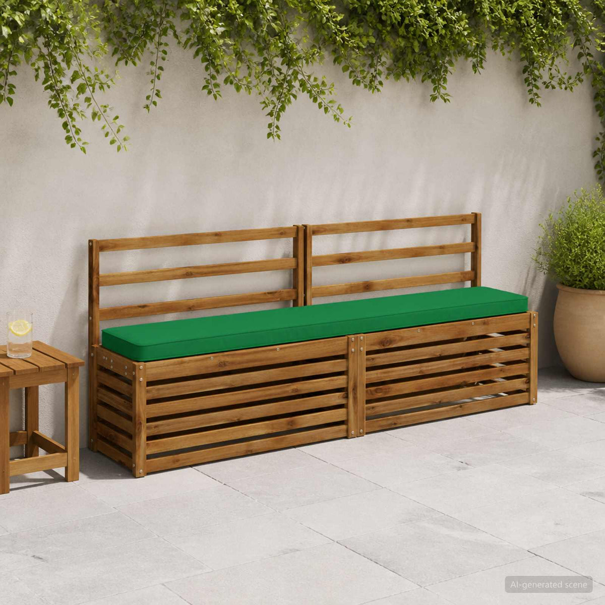 2-Piece Bench Cushions VUGHT 100% Polyester Grey 2 pcs Length 30 cm Width 170 cm Green (polyester)