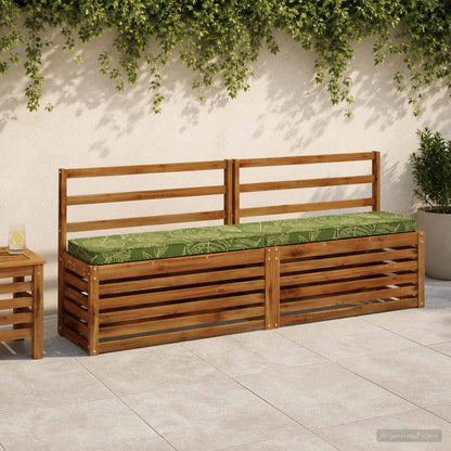 2-Piece Bench Cushions VUGHT 100% Polyester Grey 2 pcs Length 30 cm Width 170 cm Leaf design (polyester)