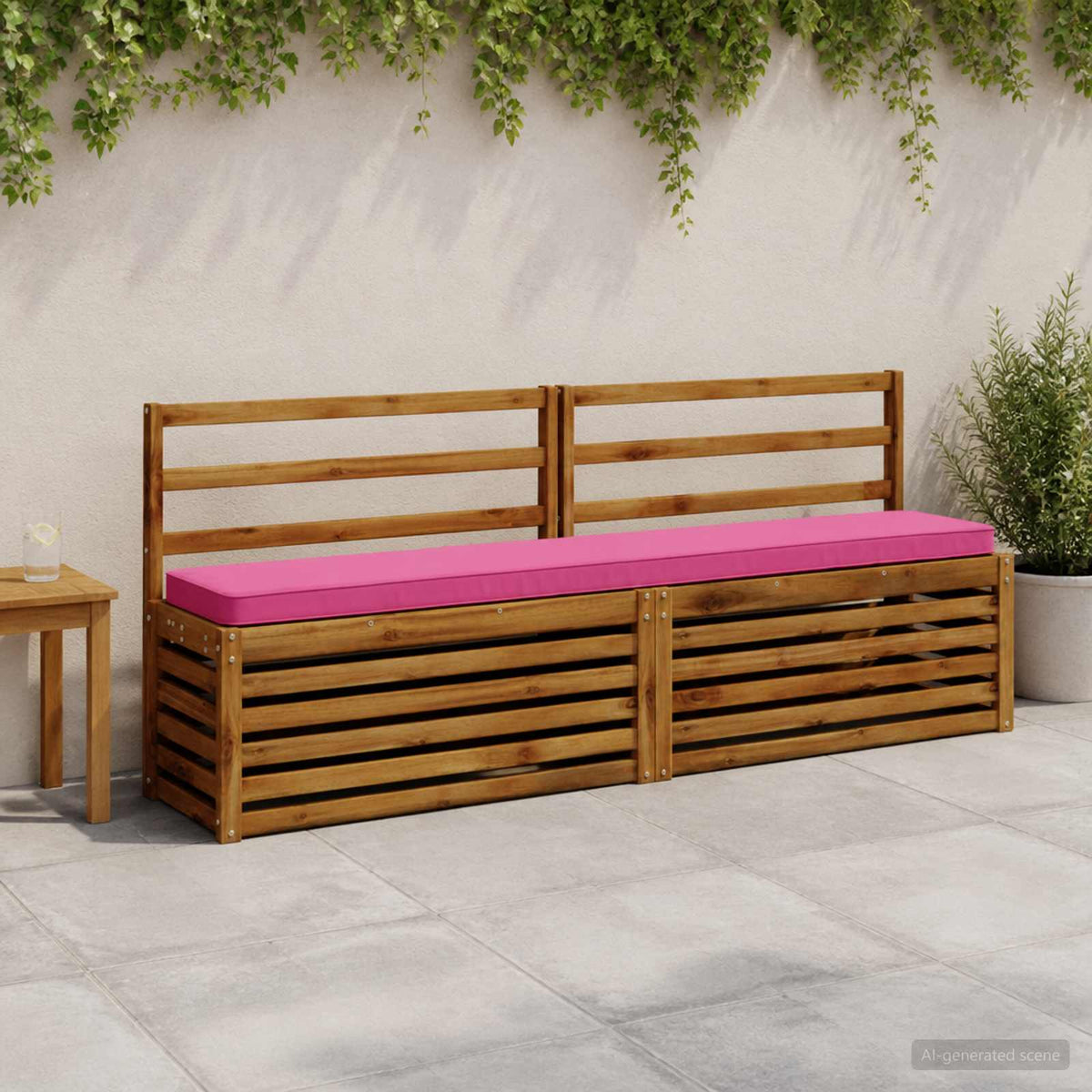 2-Piece Bench Cushions VUGHT 100% Polyester Grey 2 pcs Length 30 cm Width 170 cm Pink (polyester)
