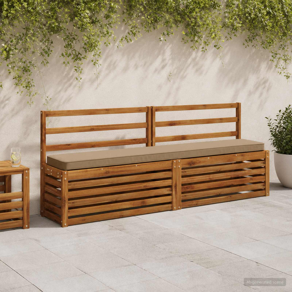 2-Piece Bench Cushions VUGHT 100% Polyester Taupe 2 pcs Length 30 cm Width 170 cm Taupe (polyester)