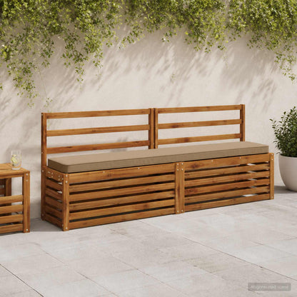 2-Piece Bench Cushions VUGHT 100% Polyester Taupe 2 pcs Length 30 cm Width 170 cm Taupe (polyester)