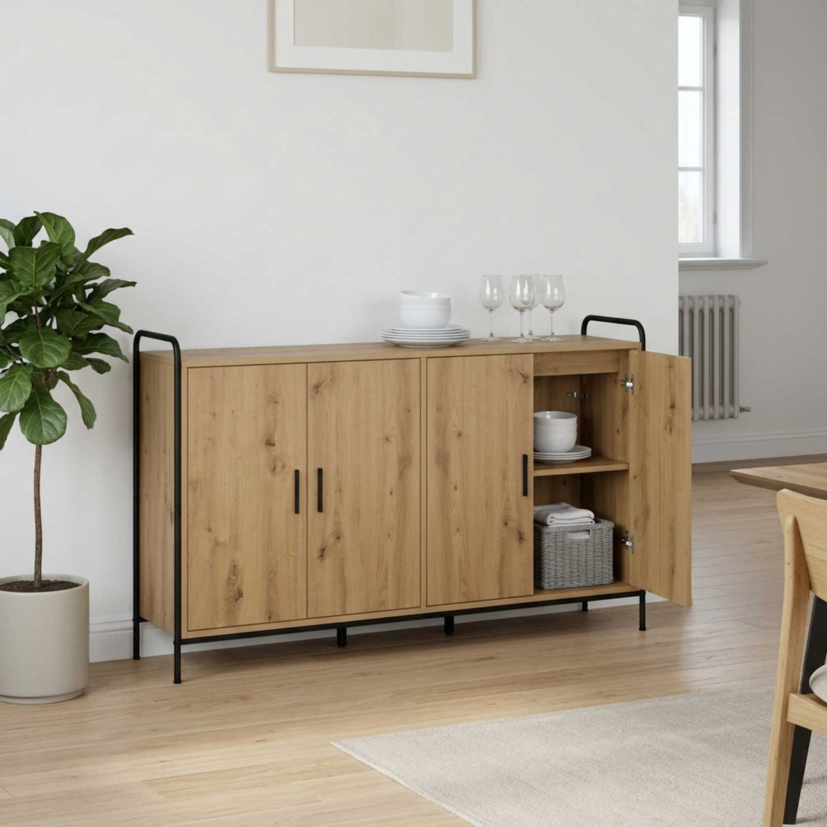 Sideboard 135 x 33 x 81 cm Engineered Wood Artisan oak