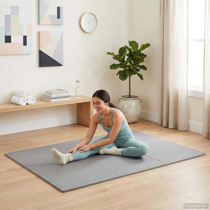 vidaXL Floor Mats 50 pcs Grey 18 m² EVA Foam 1