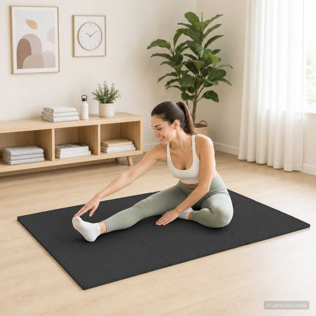 Floor Mats 50 pcs 18 m² EVA Foam Black 14.4 m² (0.4 cm)