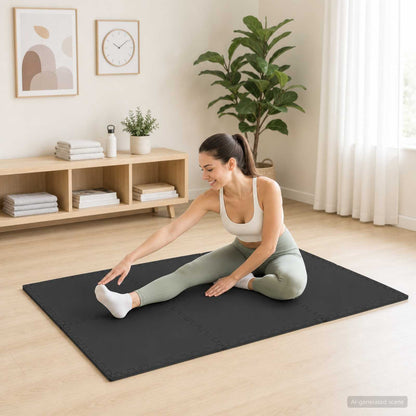 Floor Mats 50 pcs 18 m² EVA Foam Black 18 m² (0.4 cm)