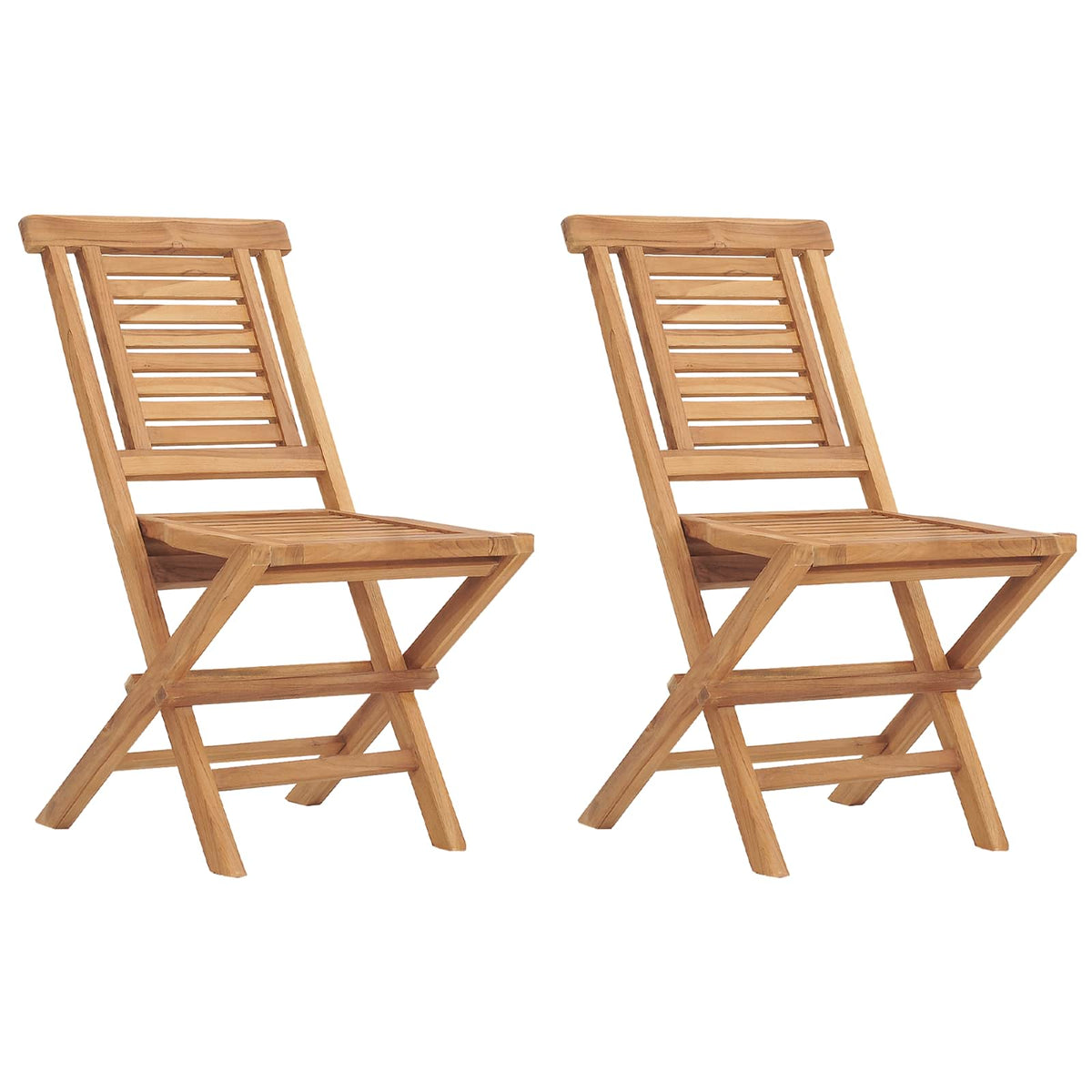 5 Piece Folding Garden Bistro Set Natural Solid Teak Wood without armrest Round