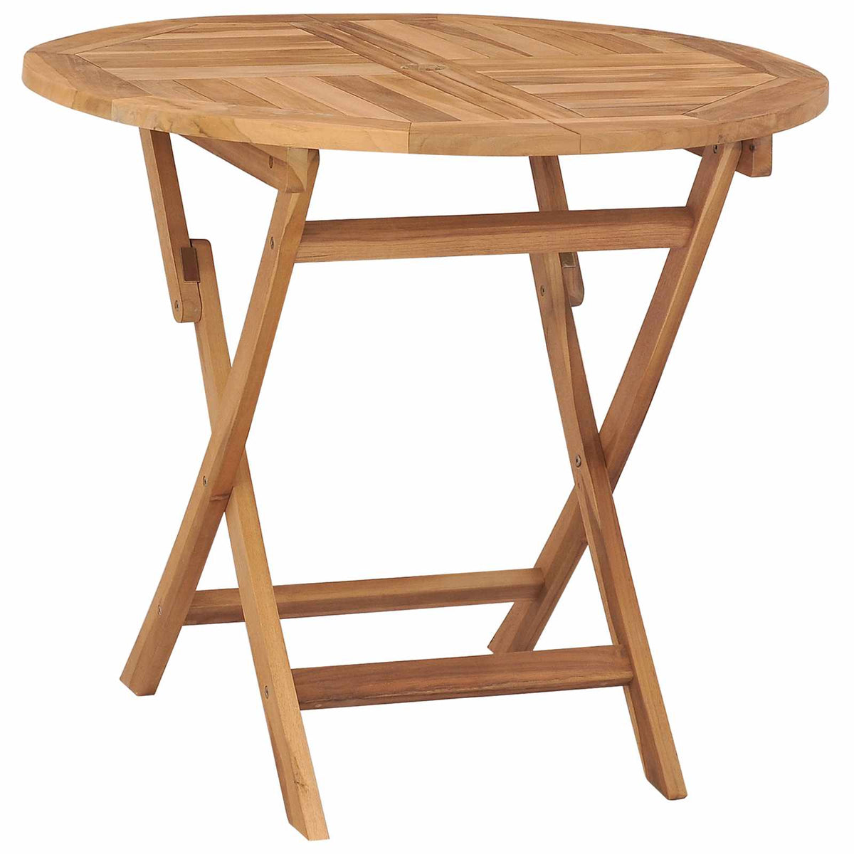 vidaXL 3 Piece Folding Garden Bistro Set Natural Solid Teak Wood 3