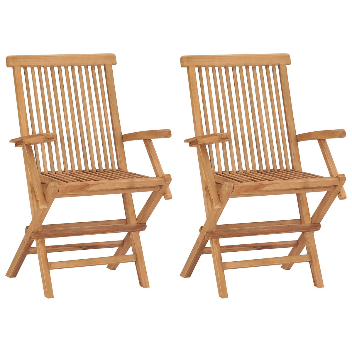vidaXL 3 Piece Folding Garden Bistro Set Natural Solid Teak Wood 4