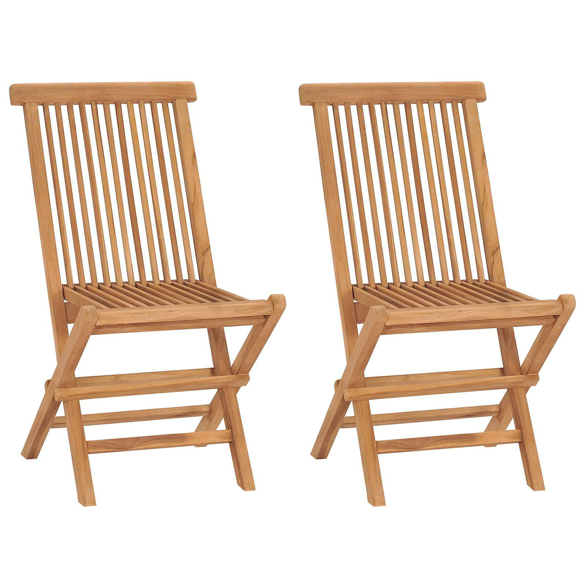 vidaXL 3 Piece Folding Garden Bistro Set Natural Solid Teak Wood 4