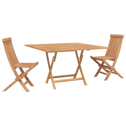 vidaXL Garden Bistro Set 3 pcs Natural Solid Teak Wood 2
