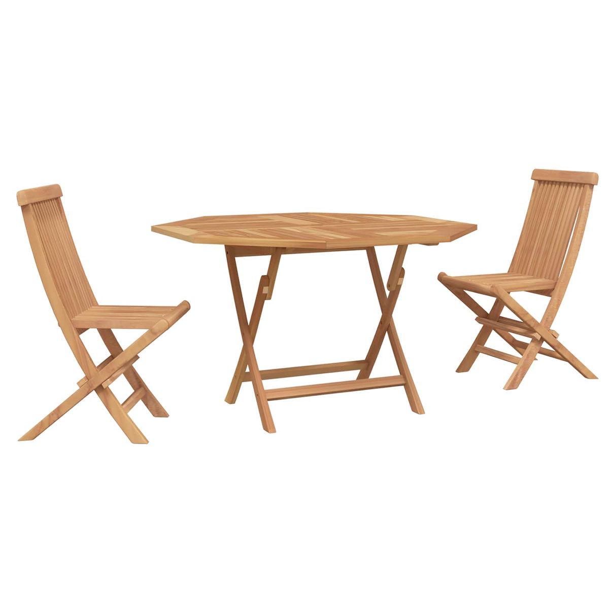 vidaXL Garden Bistro Set 3 pcs Natural Solid Teak Wood 2