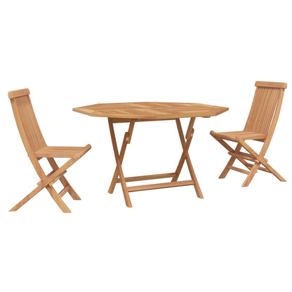 vidaXL Garden Bistro Set 3 pcs Natural Solid Teak Wood 2