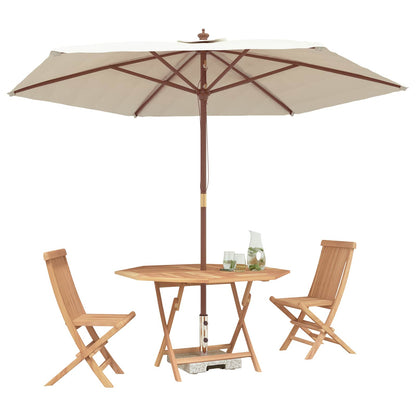 vidaXL Garden Bistro Set 3 pcs Natural Solid Teak Wood 3