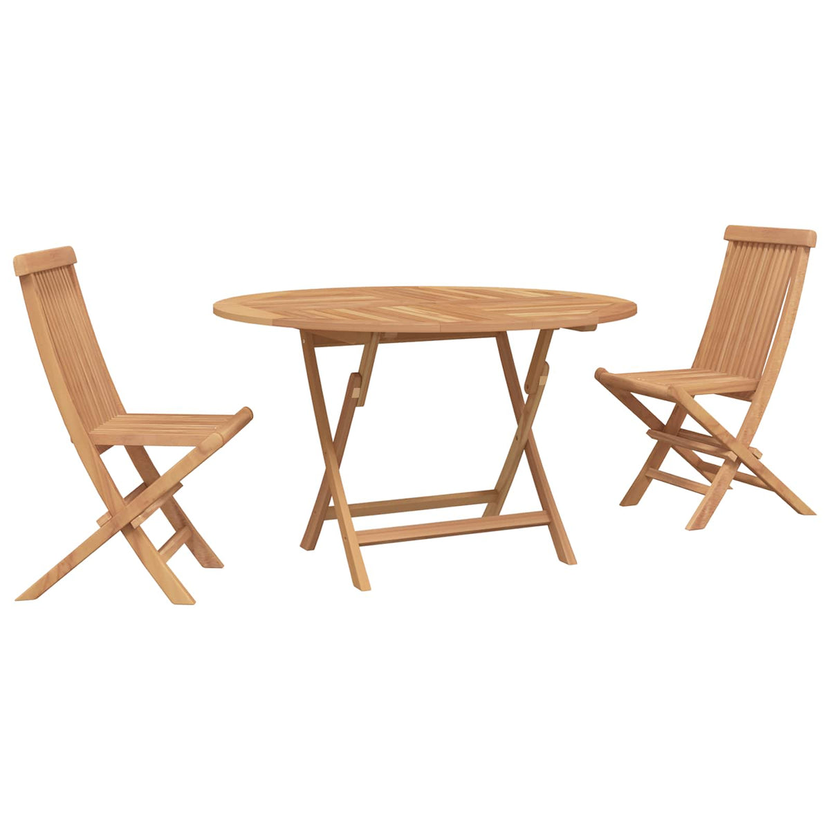vidaXL Garden Bistro Set 3 pcs Natural Solid Teak Wood 2