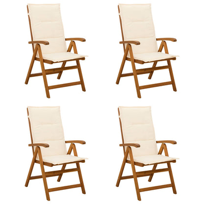 vidaXL Reclining Garden Chairs 4 pcs Natural Solid Acacia Wood 1