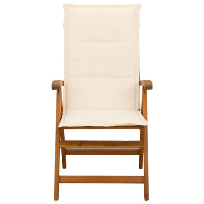 vidaXL Reclining Garden Chairs 4 pcs Natural Solid Acacia Wood 2