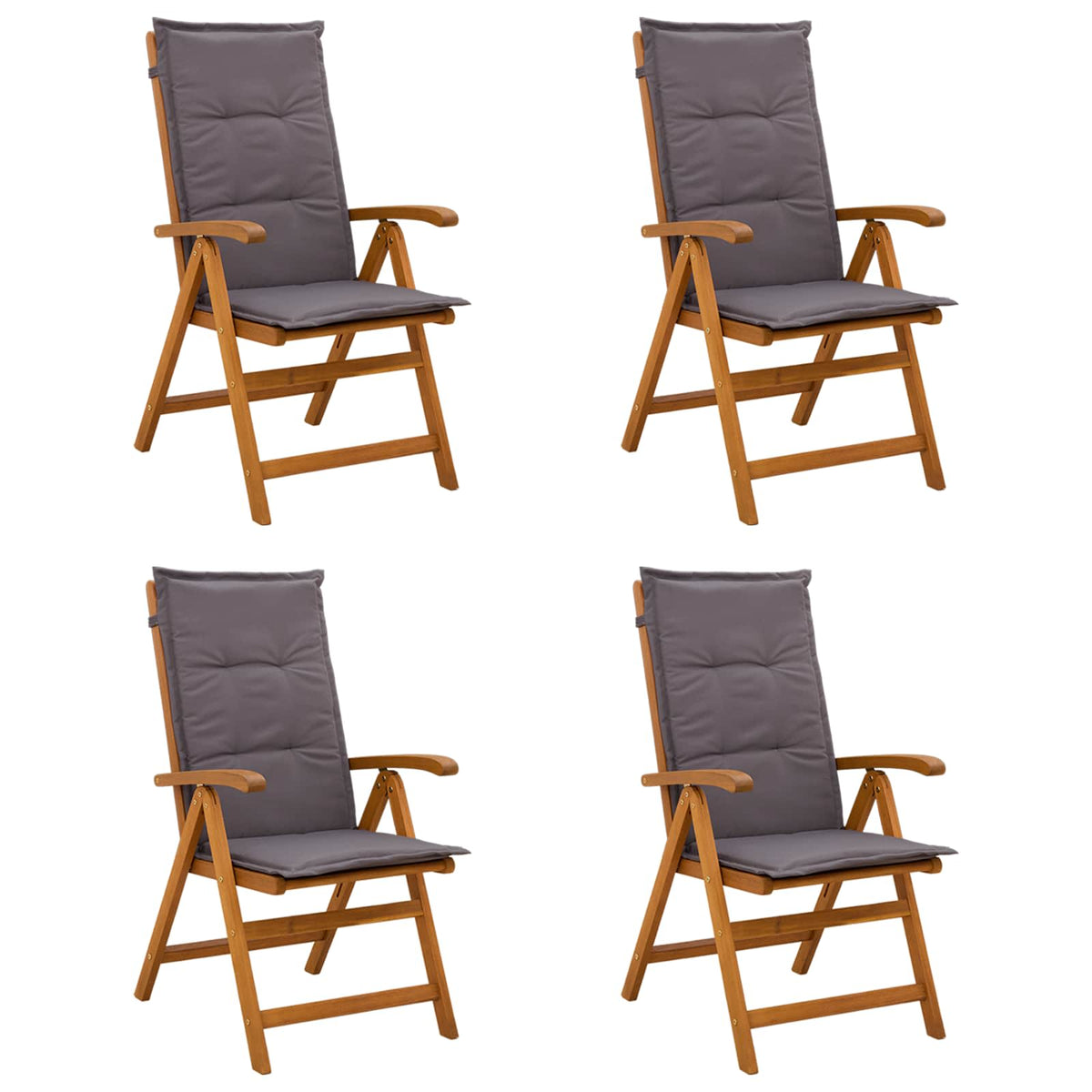 vidaXL Reclining Garden Chairs 4 pcs Natural Solid Acacia Wood 1