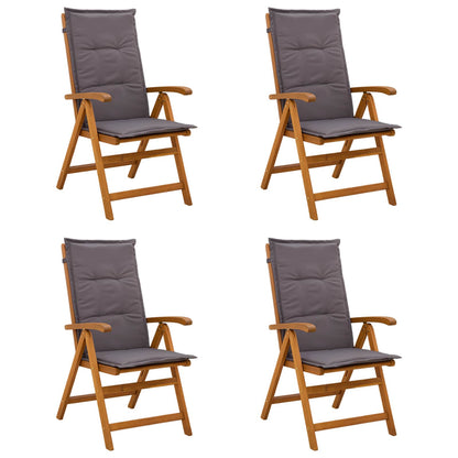 vidaXL Reclining Garden Chairs 4 pcs Natural Solid Acacia Wood 1