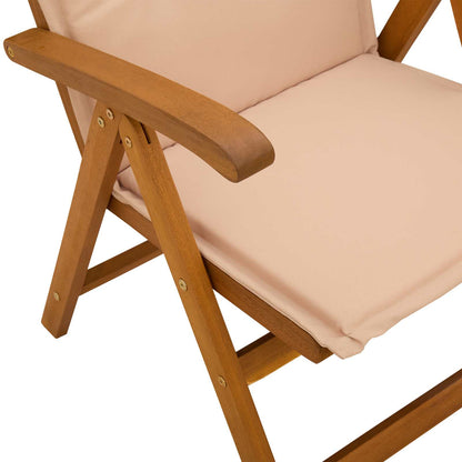 vidaXL Reclining Garden Chairs 4 pcs Natural Solid Acacia Wood 4