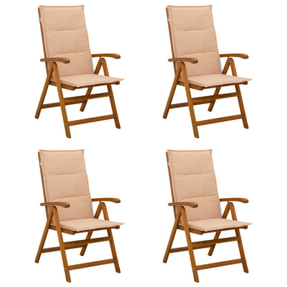 vidaXL Reclining Garden Chairs 4 pcs Natural Solid Acacia Wood 1