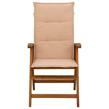 vidaXL Reclining Garden Chairs 4 pcs Natural Solid Acacia Wood 2