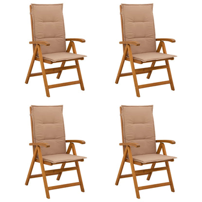 vidaXL Reclining Garden Chairs 4 pcs Natural Solid Acacia Wood 1