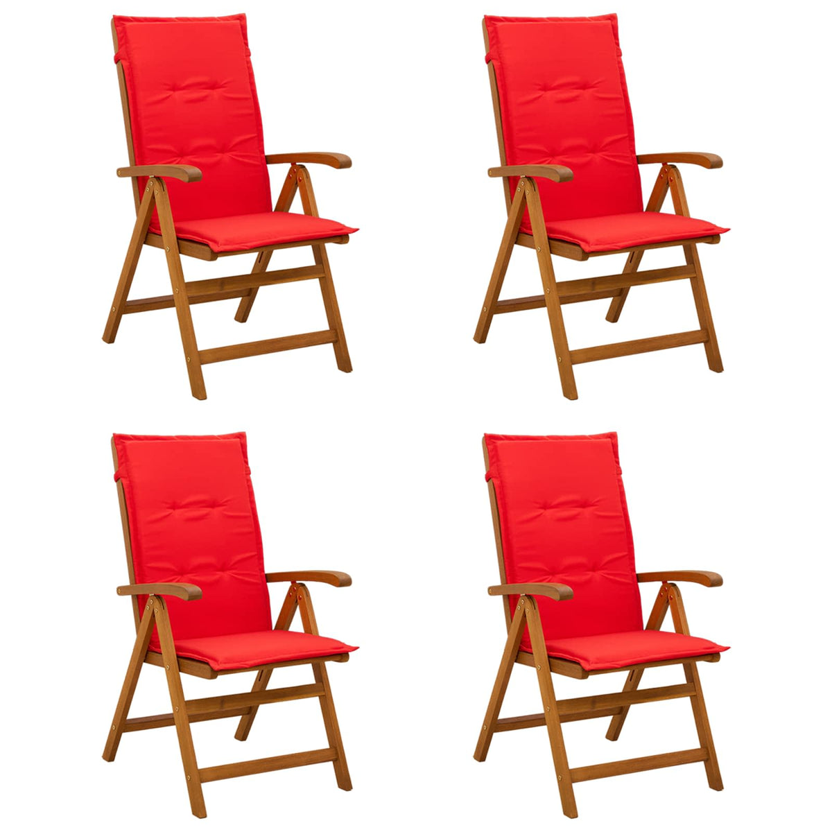vidaXL Reclining Garden Chairs 4 pcs Natural Solid Acacia Wood 1