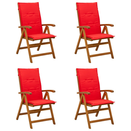 vidaXL Reclining Garden Chairs 4 pcs Natural Solid Acacia Wood 1