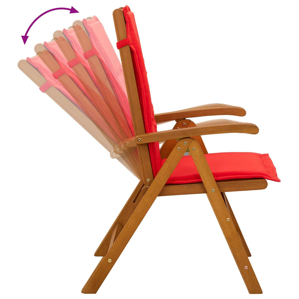 vidaXL Reclining Garden Chairs 4 pcs Natural Solid Acacia Wood 6