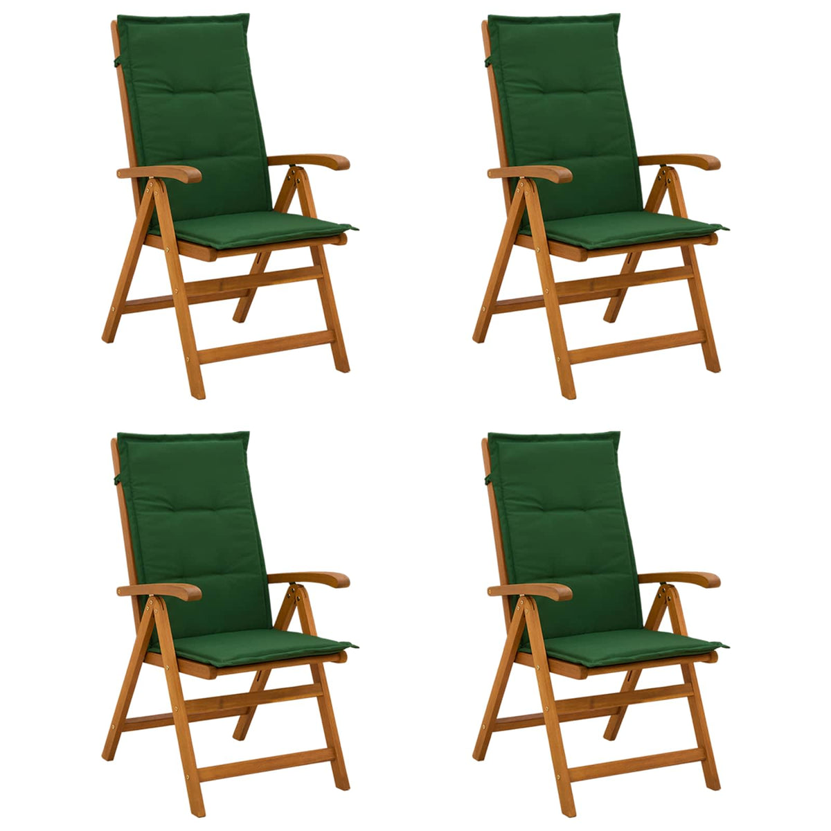 vidaXL Reclining Garden Chairs 4 pcs Natural Solid Acacia Wood 1