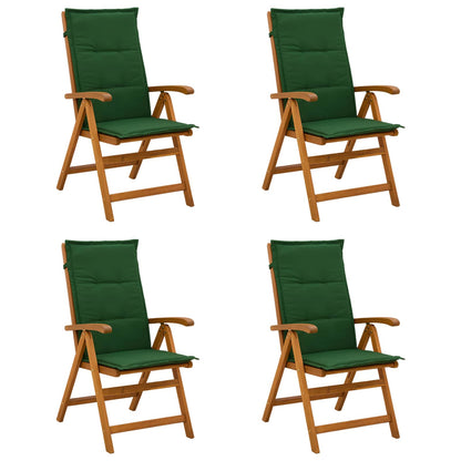 vidaXL Reclining Garden Chairs 4 pcs Natural Solid Acacia Wood 1