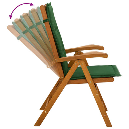 vidaXL Reclining Garden Chairs 4 pcs Natural Solid Acacia Wood 6