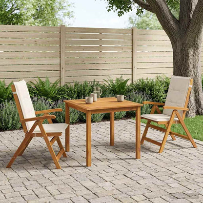 vidaXL 3-Piece Garden Dining Set 2-Seaters Cream Solid Acacia Wood 1