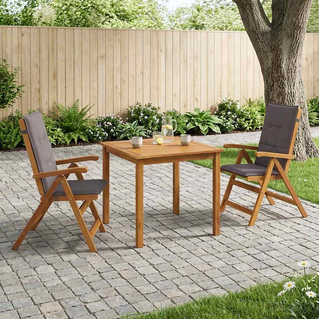 vidaXL 3-Piece Garden Dining Set 2-Seaters Anthracite 1