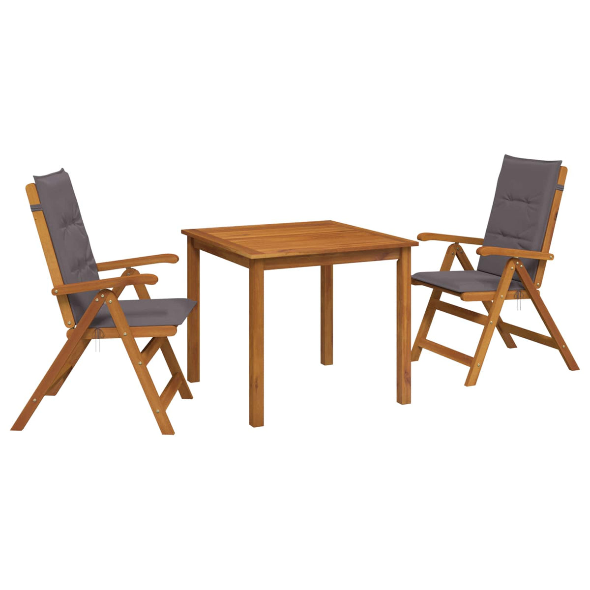 vidaXL 3-Piece Garden Dining Set 2-Seaters Anthracite 2