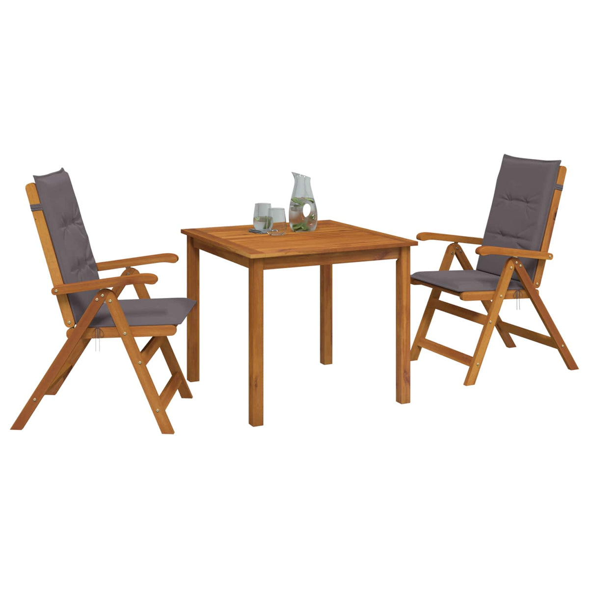 vidaXL 3-Piece Garden Dining Set 2-Seaters Anthracite 3