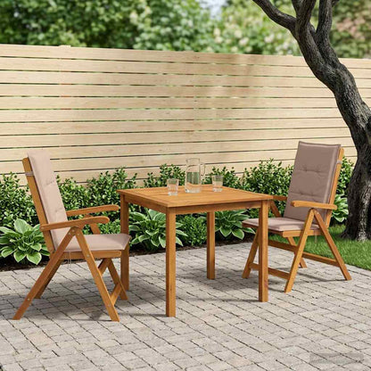 vidaXL 3-Piece Garden Dining Set 2-Seaters Taupe Solid Acacia Wood 1