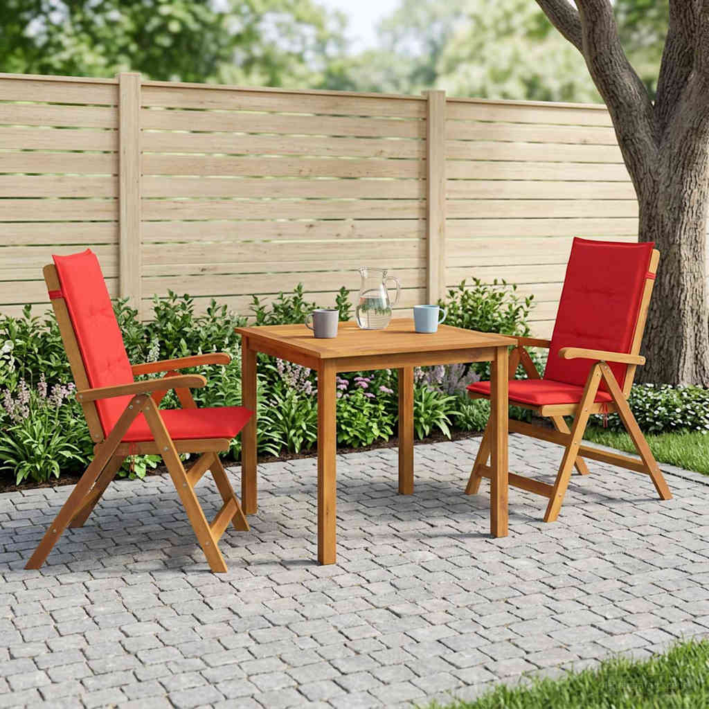 vidaXL 3-Piece Garden Dining Set 2-Seaters Red Solid Acacia Wood 1