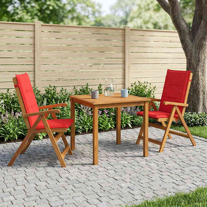 vidaXL 3-Piece Garden Dining Set 2-Seaters Red Solid Acacia Wood 1