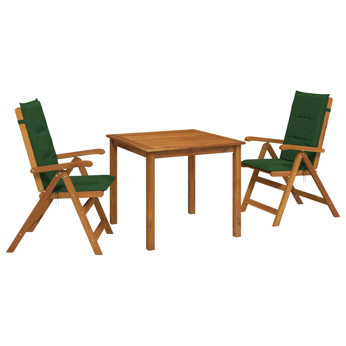 vidaXL 3-Piece Garden Dining Set 2-Seaters Green Solid Acacia Wood 2