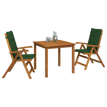 vidaXL 3-Piece Garden Dining Set 2-Seaters Green Solid Acacia Wood 3