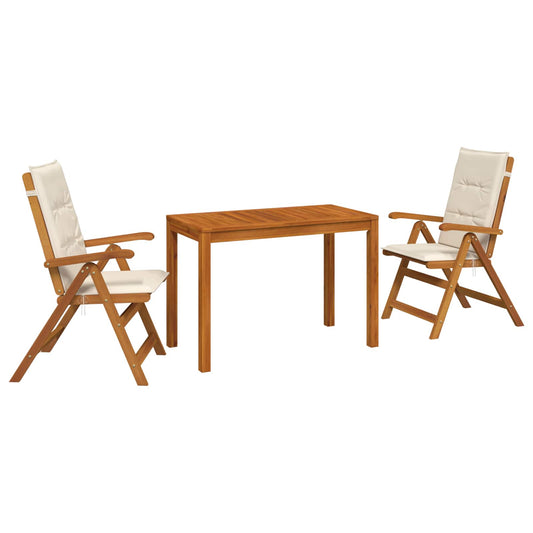 vidaXL Garden Dining Set Natural Solid Acacia Wood 2